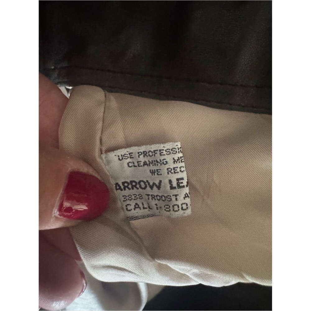 Vintage Remy Black Bomber Leather Button-Front Men's Jacket 44 - Picture 8 of 9